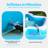 Inflatable Swimming Pool with Seats, 120" x 101" x 26"
