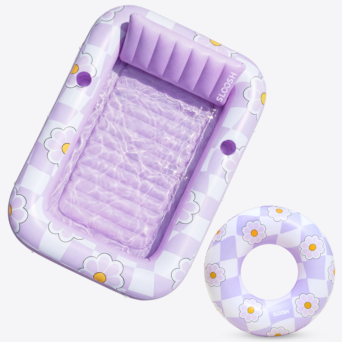 SLOOSH Purple Chase Flower Tanning Pool with Ring Best Bundle
