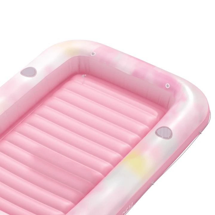 SLOOSH Inflatable Tanning Pool Lounger Float, Purple Chase Flower Bloom State, 70" x 46"