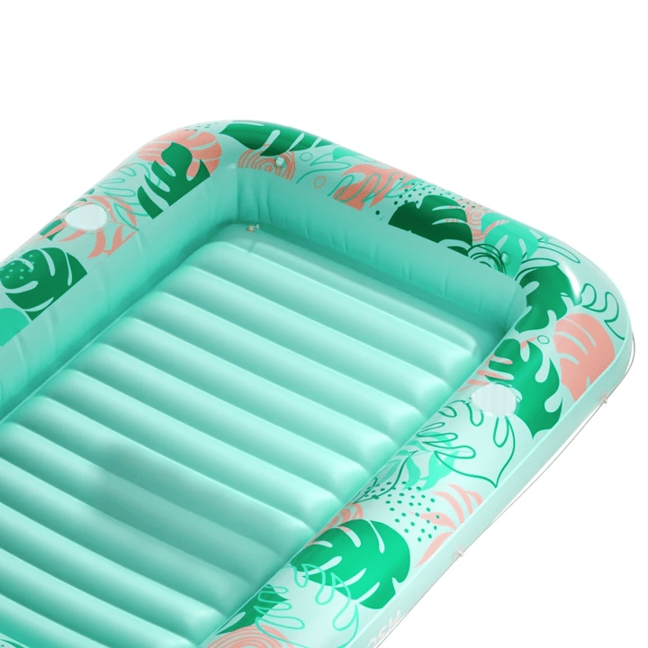 SLOOSH Tropical Inflatable Tanning Pool, Purple Tropical, 85" x 57"