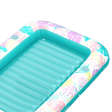 SLOOSH Tropical Inflatable Tanning Pool, Aqua Blue Tropical, 85" x 57"