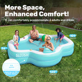 Inflatable Swimming Pool with Seats, 120" x 101" x 26"