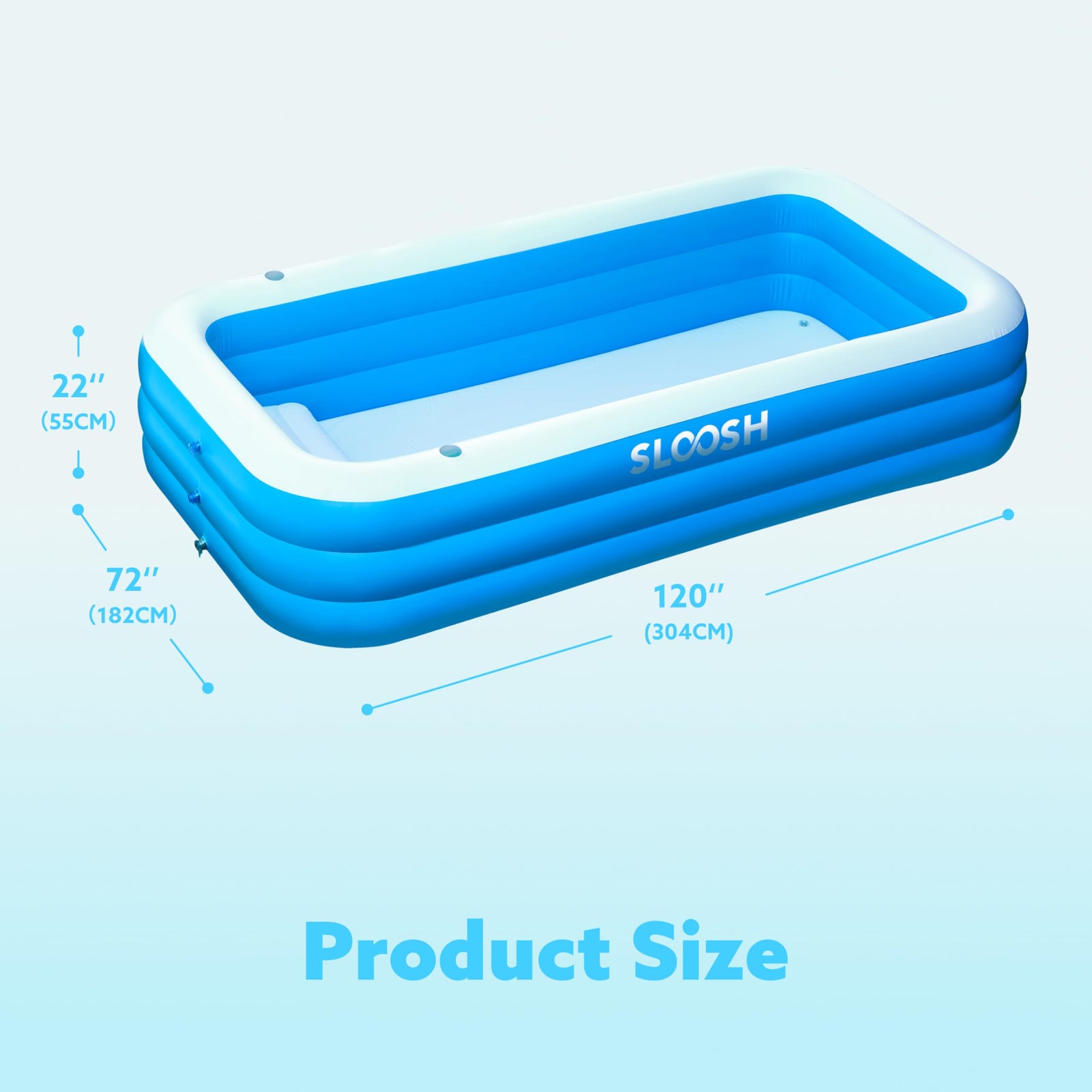 Inflatable Swimming Pool with Seats 120" x 72" x 22"