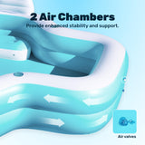 Inflatable Swimming Pool with Seats, 120" x 101" x 26"