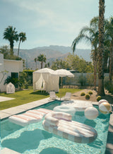 the CHECKER CABANA STRIPE Beach Cabana in Sand