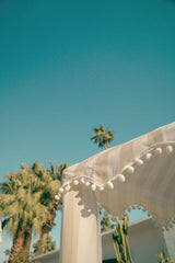 the CHECKER CABANA STRIPE Beach Cabana in Sand