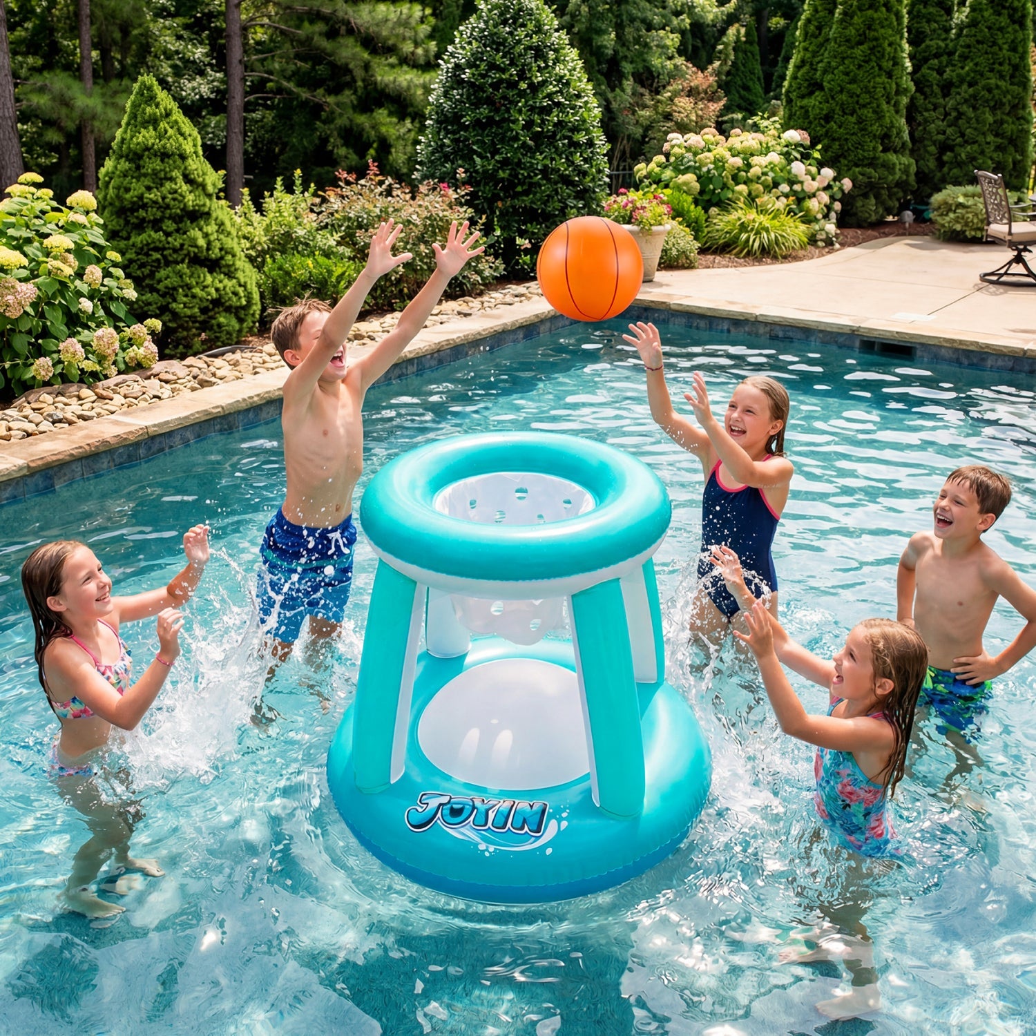 SLOOSH-Inflatable Basketball & Volleyball Pool Game Float Set