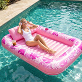SLOOSH Inflatable Tanning Pool Lounger Float, Dark Blue-XL, 85""x57"