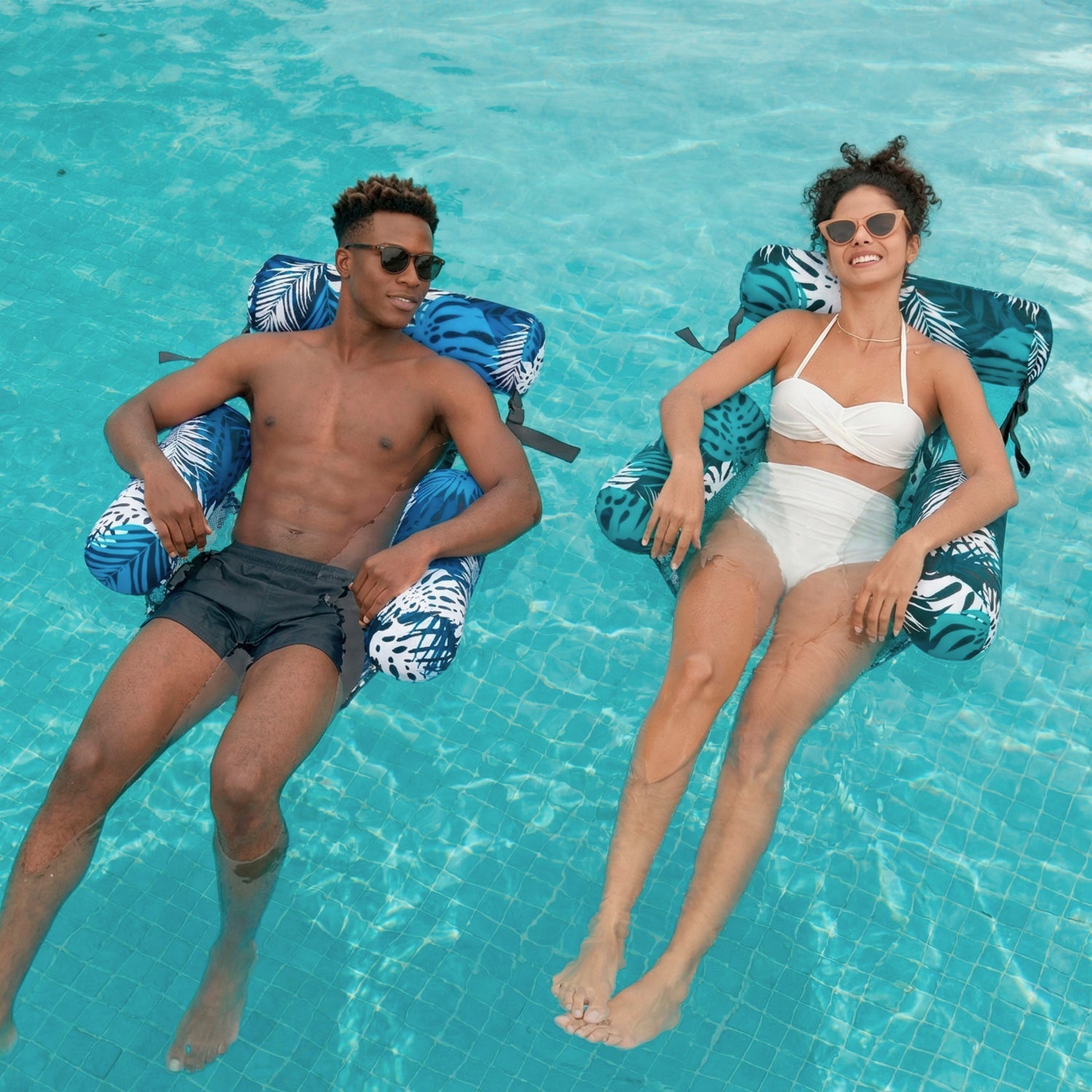 Blushing Pink 85" Tanning Pool with Float Chair Best Friend Choice Bundle