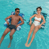 SLOOSH Cyan Pink 85" Tanning Pool with Float Chair Best Friend Choice Bundle