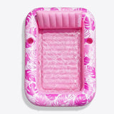 SLOOSH Tropical Leaves Inflatable Tanning Pool, Tropical Blue, 70" x 46"