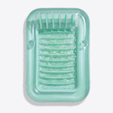 SLOOSH Transparent Inflatable Tanning Pool Lounger Float,  70" x 46", Cyan-L