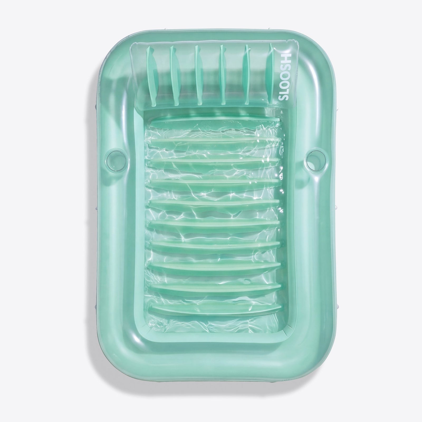 SLOOSH Transparent Inflatable Tanning Pool Lounger Float,  70" x 46", Cyan-L
