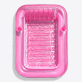 SLOOSH Transparent Inflatable Tanning Pool Lounger Float, 85" x 57", Pink-XL