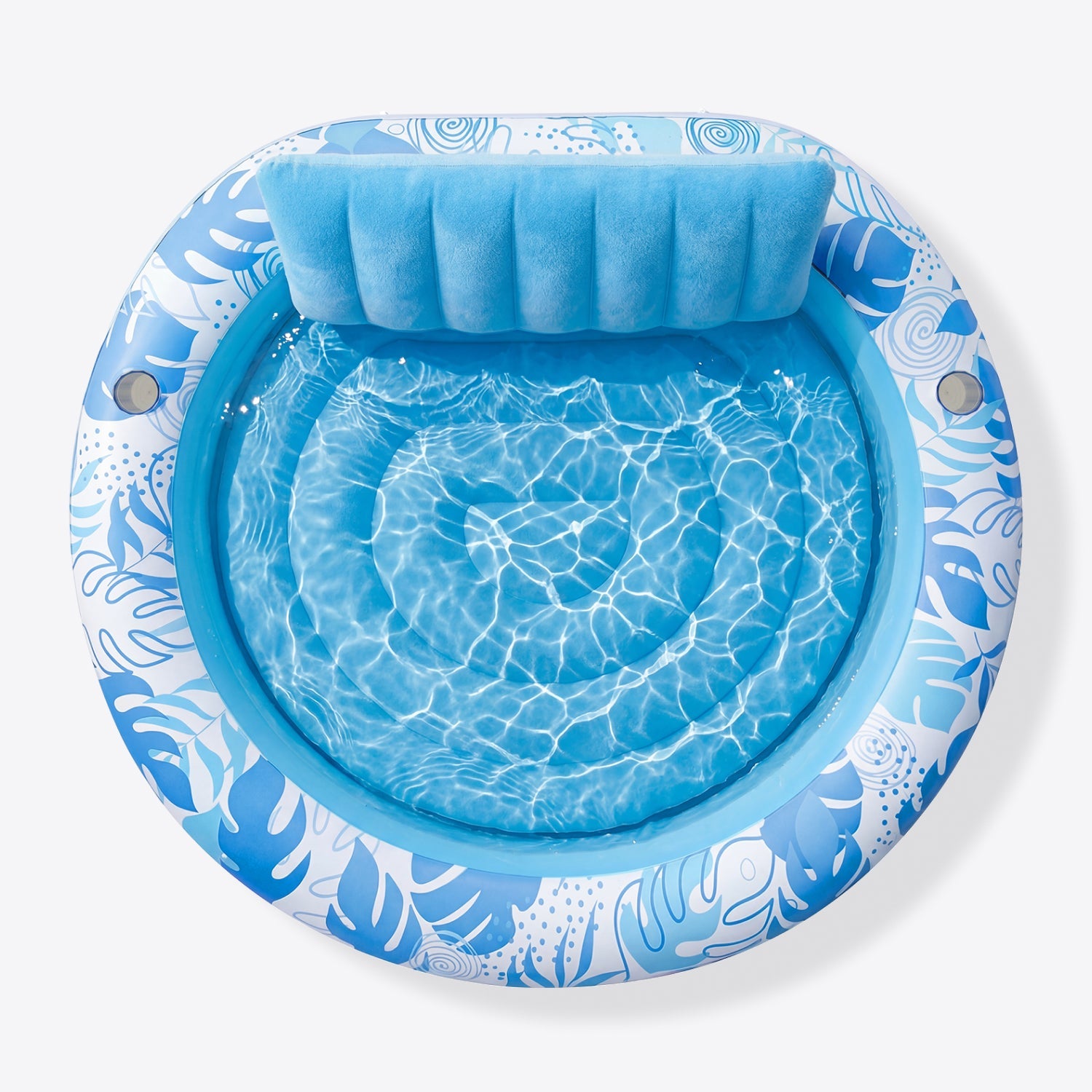 SLOOSH Inflatable Pool Float Lounge Round Tanning Pool, Champagne, 72" x 65"
