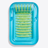 SLOOSH Transparent Inflatable Tanning Pool Lounger Float, 85" x 57", Blue Green-XL