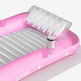 SLOOSH Transparent Inflatable Tanning Pool Lounger Float,  70" x 46", White Pink-L