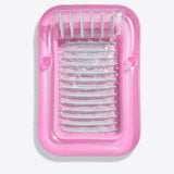 SLOOSH Transparent Inflatable Tanning Pool Lounger Float, 85" x 57", White Pink-XL