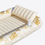 SLOOSH Tropical Leaves Inflatable Tanning Pool, Tropical Blue, 70" x 46"
