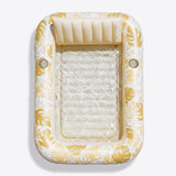 SLOOSH Inflatable Tanning Pool Lounger Float – XL 85"x57" , Cyan White