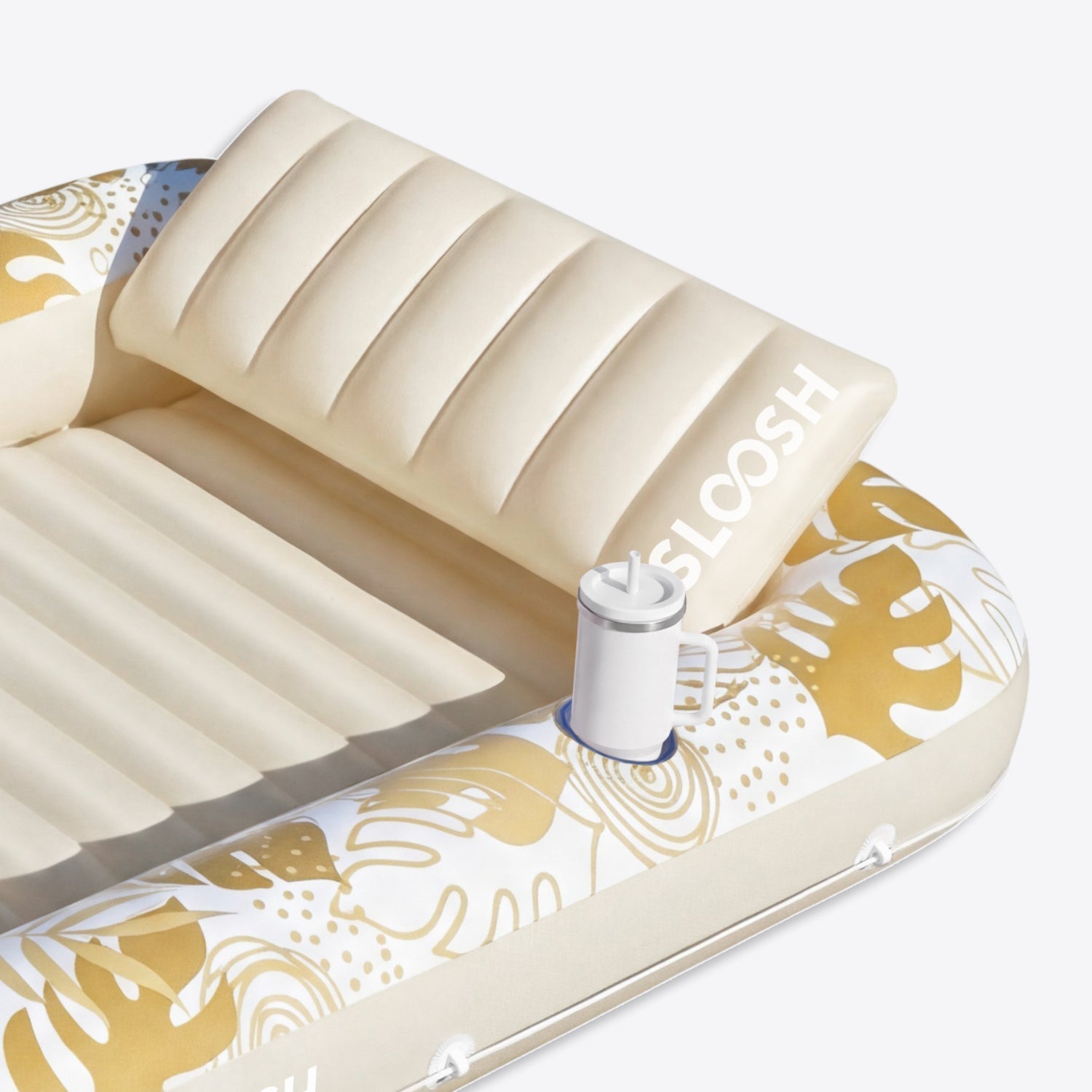 SLOOSH Inflatable Tanning Pool Lounger Float, Pink-XL, 85" x 57"