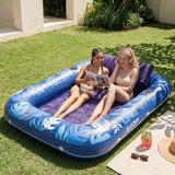 SLOOSH Inflatable Tanning Pool Lounger Float – XL 85"x57" , Cyan White