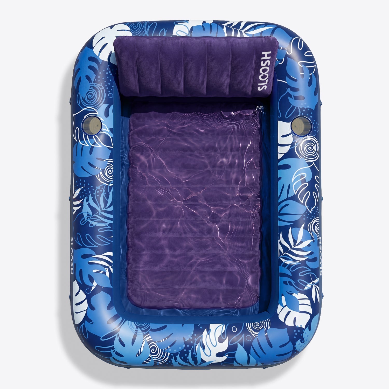SLOOSH Inflatable Tanning Pool Lounger Float – XL 85"x57" , Cyan White