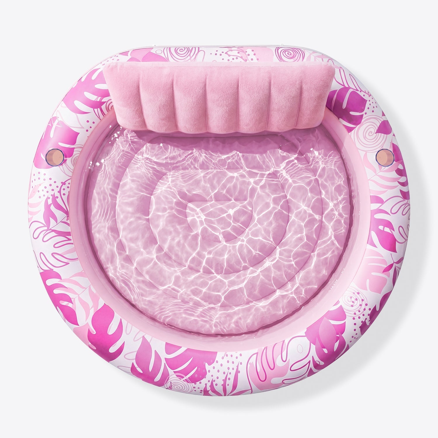 SLOOSH Inflatable Pool Float Lounge Round Tanning Pool, Champagne, 72" x 65"