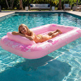 SLOOSH Inflatable Tanning Pool Lounger Float, Blushing Pink L, 70" x 46"
