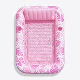 SLOOSH Tropical Inflatable Tanning Pool, Aqua Blue Tropical, 85" x 57"