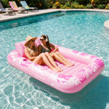 SLOOSH Inflatable Tanning Pool Lounger Float, Pink-XL, 85" x 57"