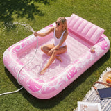 SLOOSH Inflatable Tanning Pool Lounger Float, Blushing Pink XL, 85" x 57"