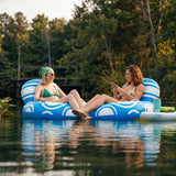 SLOOSH Inflatable Pool Floats Chair with Big Backrest, Blue, 42"