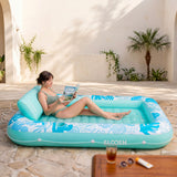 SLOOSH Inflatable Tanning Pool Lounger Float, Dark Blue-XL, 85""x57"
