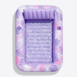 SLOOSH Inflatable Tanning Pool Lounger Float, Blue Checker, 70" x 46"