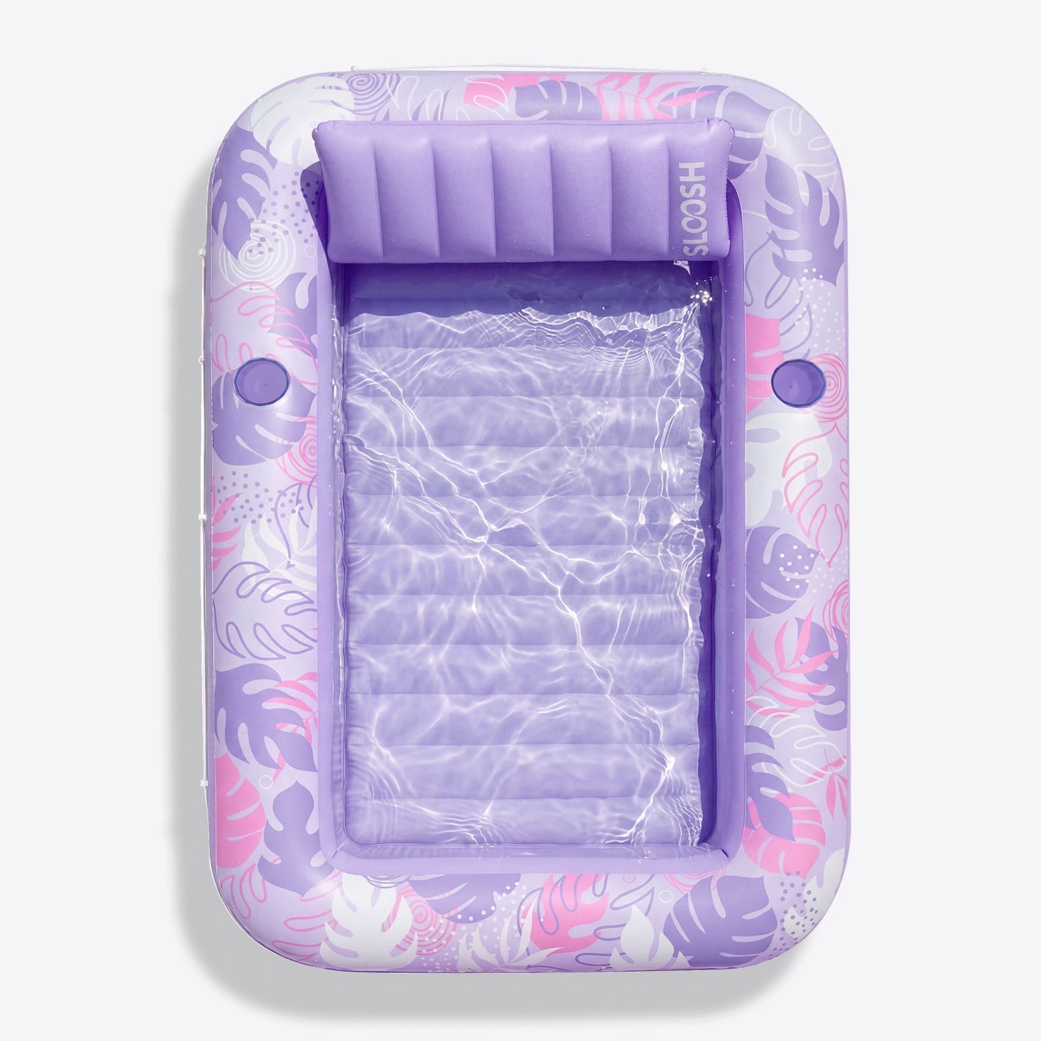 SLOOSH Inflatable Tanning Pool Lounger Float, Blue Checker, 70" x 46"