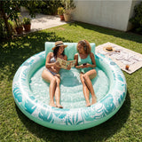 SLOOSH Inflatable Round Float Tanning Pool, Pink, 72" x 65"