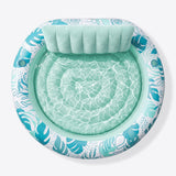 SLOOSH Inflatable Pool Float Lounge Round Tanning Pool, Champagne, 72" x 65"