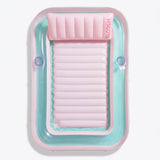 SLOOSH Transparent Inflatable Tanning Pool Lounger Float,  70" x 46", Cyan Pink-L