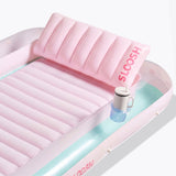 SLOOSH Transparent Inflatable Tanning Pool Lounger Float,  70" x 46", Cyan Pink-L