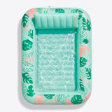 SLOOSH Inflatable Tanning Pool Lounger Float, Cyan Pink L, 70" x 46"