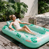 SLOOSH Inflatable Tanning Pool Lounger Float,  Purple-L, 70" × 46"