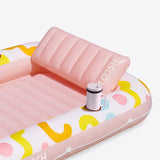 SLOOSH Inflatable Tanning Pool Lounger Float, Pink Doodle, 70" x 46"