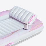 SLOOSH Inflatable Tanning Pool Lounger Float, Blue Checker, 70" x 46"