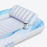 SLOOSH Inflatable Tanning Pool Lounger Float, Blue Checker, 70" x 46"