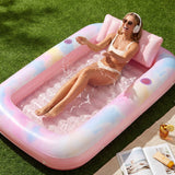SLOOSH Pink Tie-dye Bliss-State Tanning Pool with Ring Best Bundle