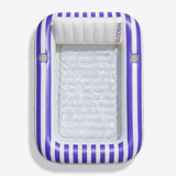 SLOOSH Inflatable Tanning Pool Lounger Float, Navyblue Stripe, 70" x 46"