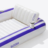 SLOOSH Inflatable Tanning Pool Lounger Float, Navyblue Stripe, 70" x 46"