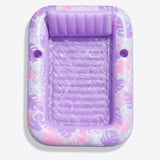 SLOOSH Tropical Inflatable Tanning Pool, Aqua Blue Tropical, 85" x 57"