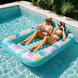 SLOOSH Tropical Inflatable Tanning Pool, Purple Tropical, 85" x 57"